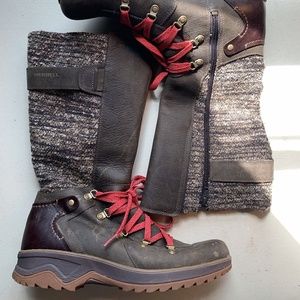 Merrell Brown and Red Winter Boots